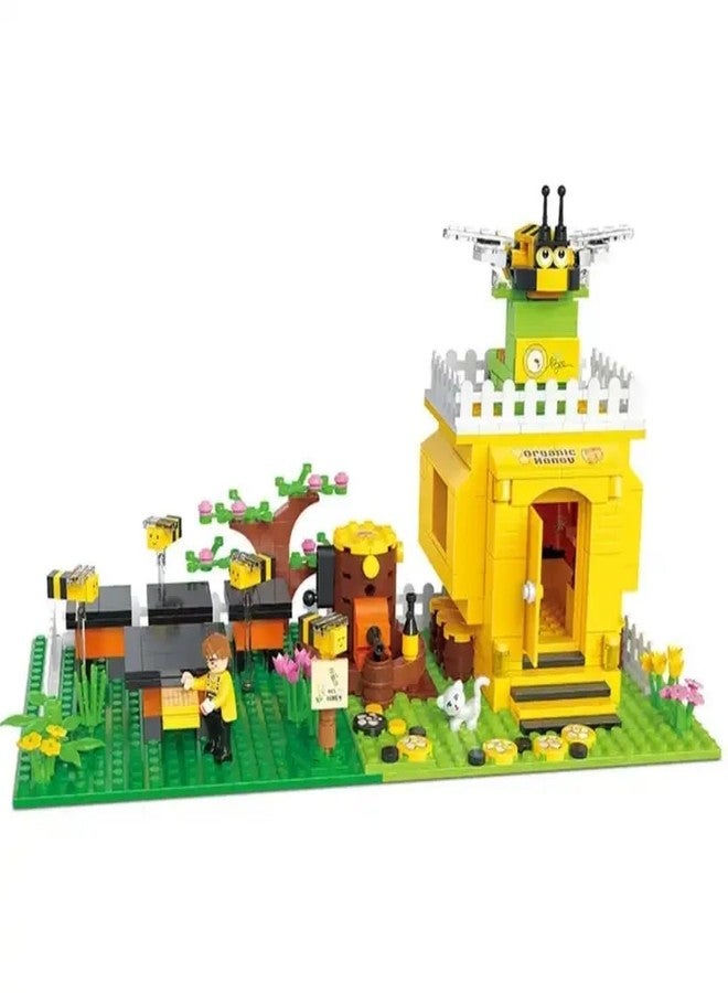 Babelly Bee Farm Building Blocks (468 pcs) - Garden Scene, Flowers, Educational Toy for Kids, Multicolor Plastic - Image 1